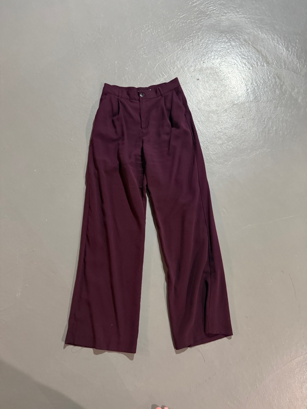 Zara Wide-Leg Burgundy Pants